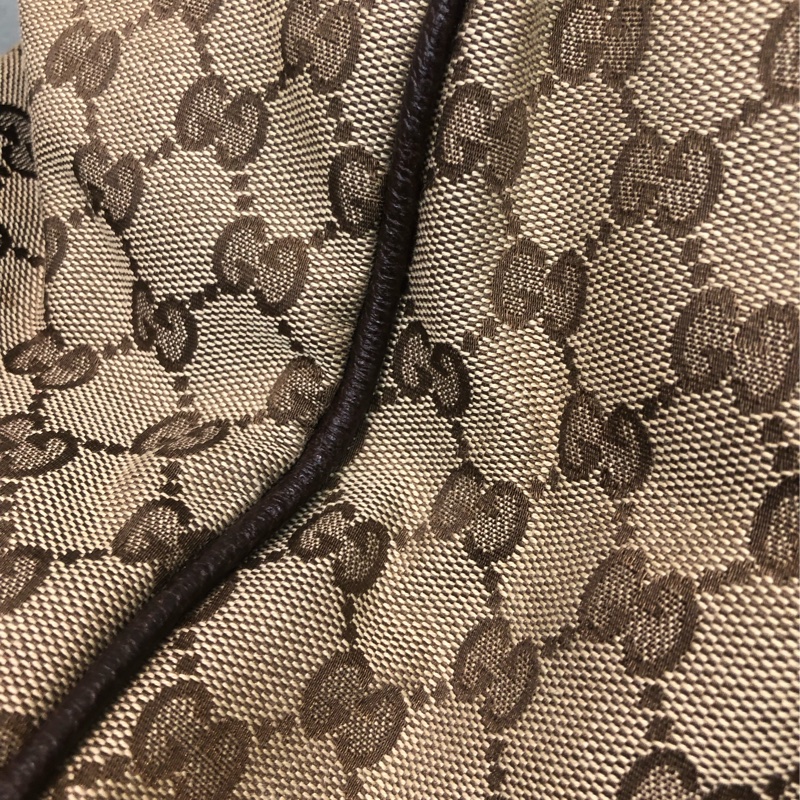 Gucci 布面經典老花 紅綠布帶 旅行袋 XB391-9