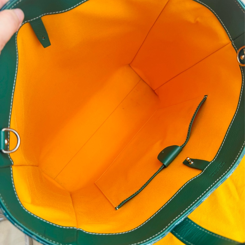 GOYARD綠色直式手提包-6