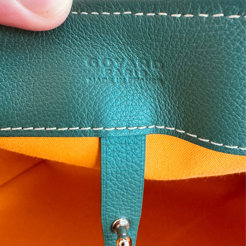 GOYARD綠色直式手提包-7