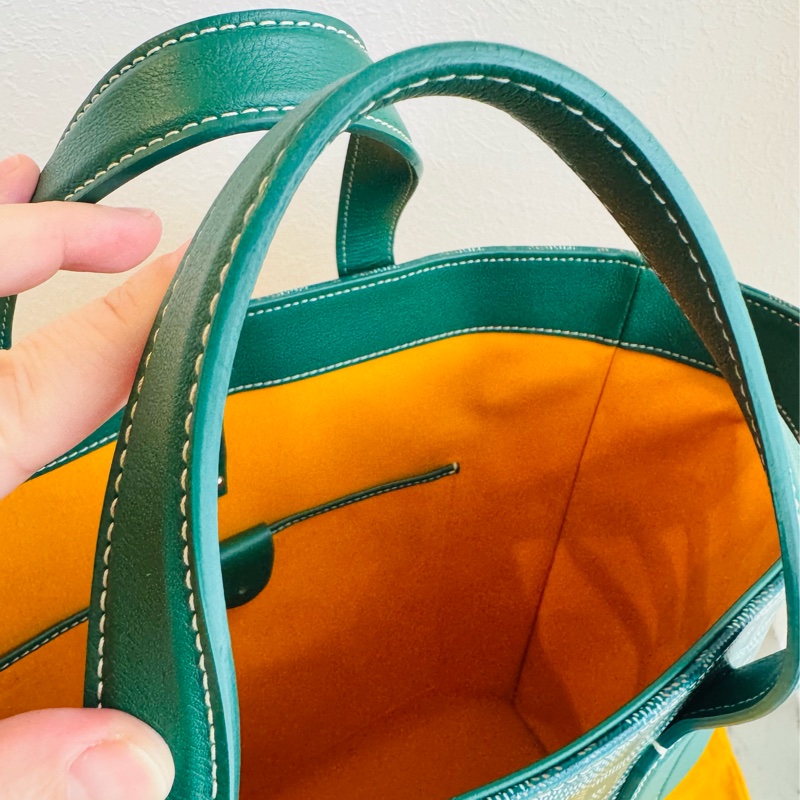 GOYARD綠色直式手提包-9