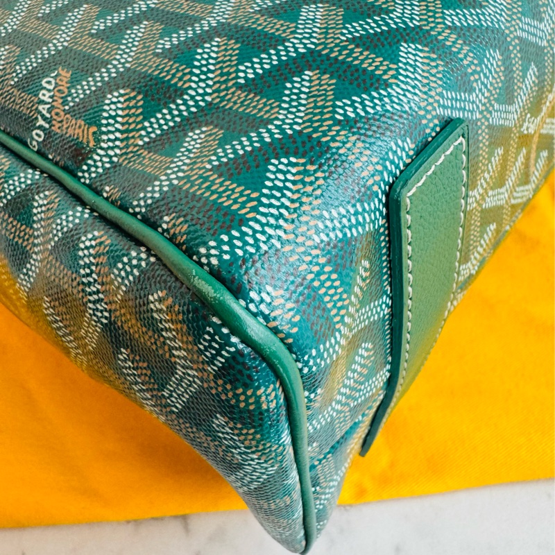 GOYARD綠色直式手提包-10