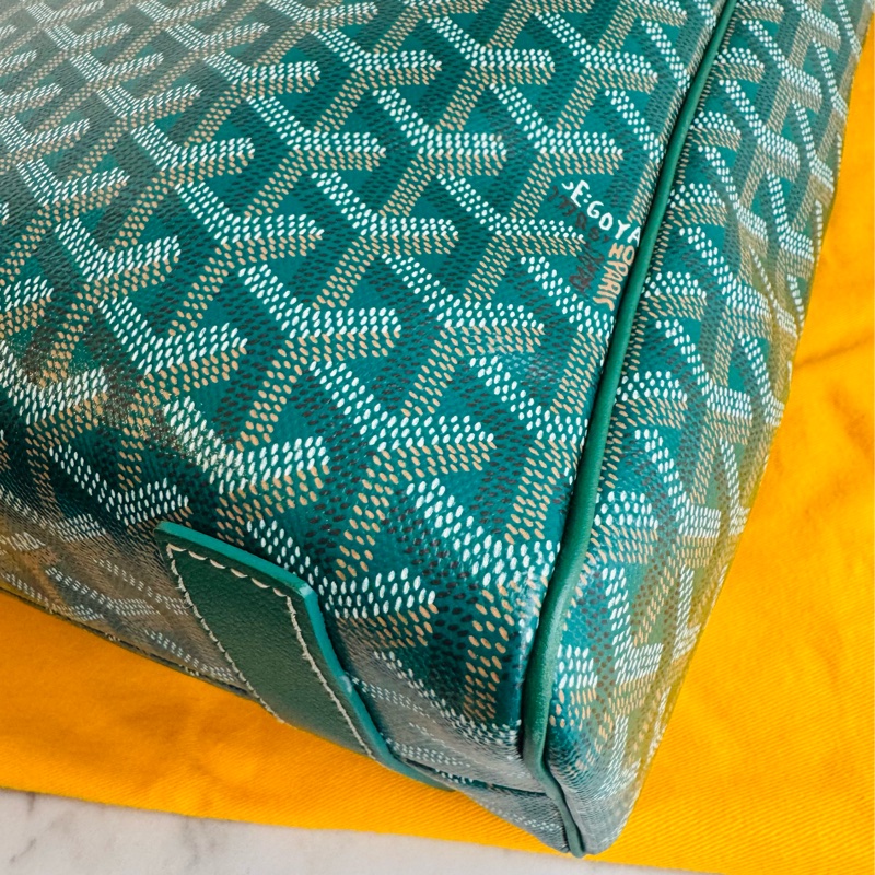 GOYARD綠色直式手提包-11