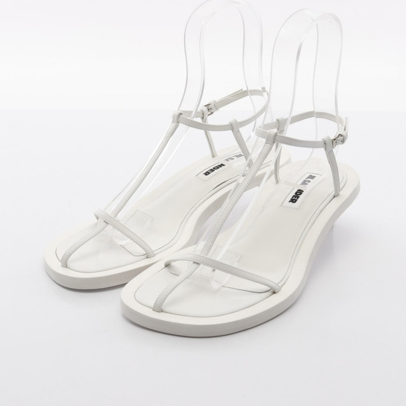 JIL SANDER 多帶涼鞋，白色真皮，37碼，二手女鞋-0