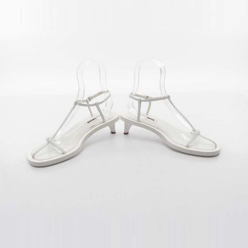 JIL SANDER 多帶涼鞋，白色真皮，37碼，二手女鞋-2