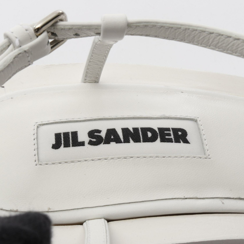 JIL SANDER 多帶涼鞋，白色真皮，37碼，二手女鞋-4