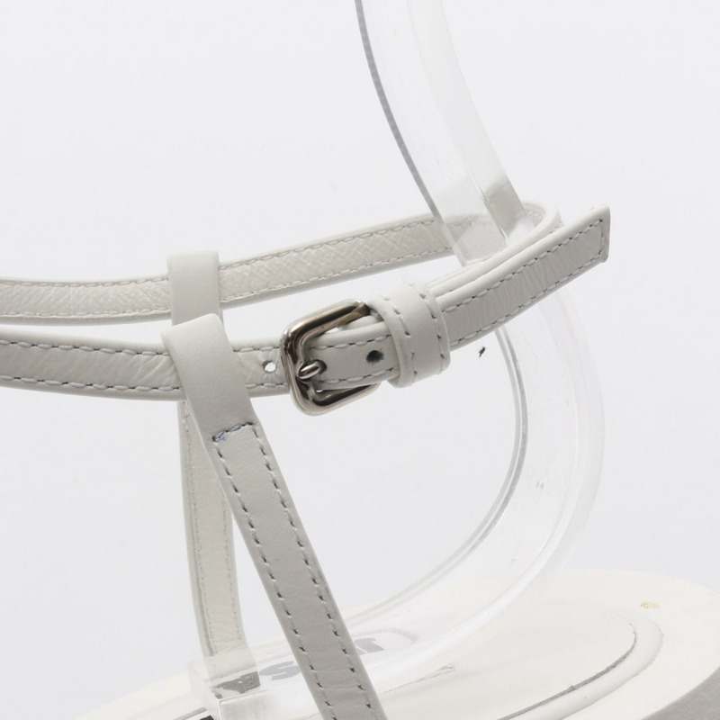 JIL SANDER 多帶涼鞋，白色真皮，37碼，二手女鞋-12