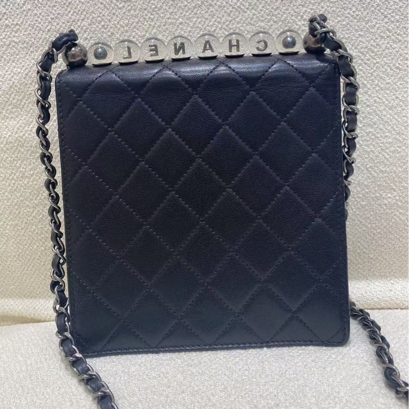 CHANEL 黑色透明珍珠包-2