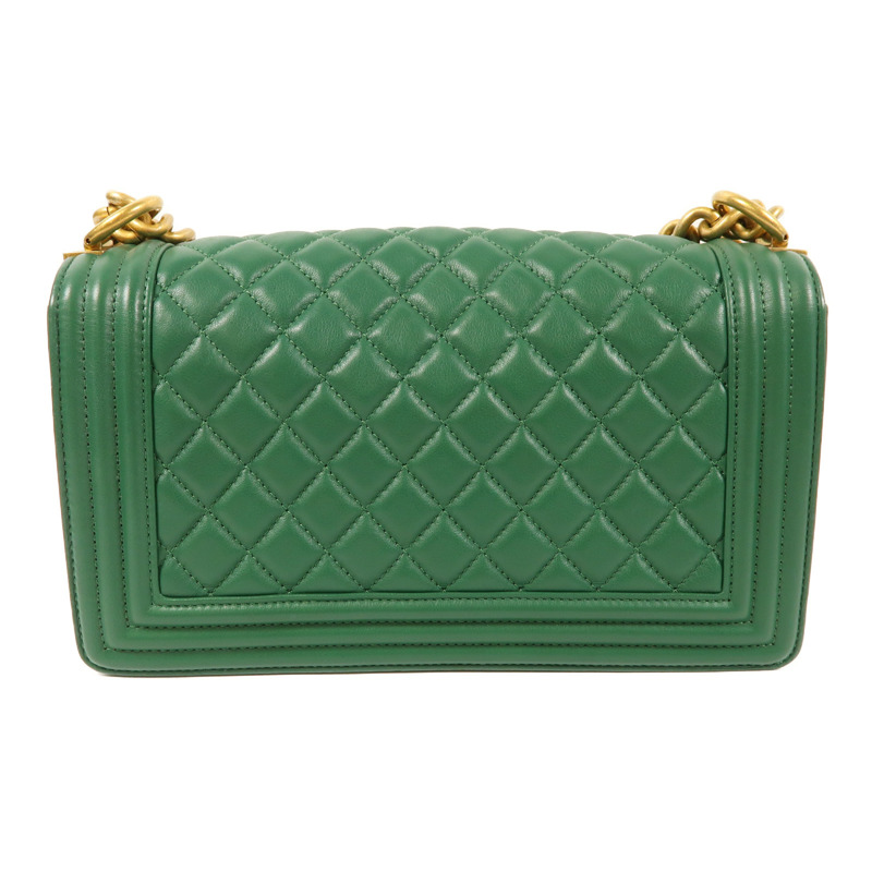 CHANEL 羊皮皮革Boy 25金扣鏈帶肩背袋-1