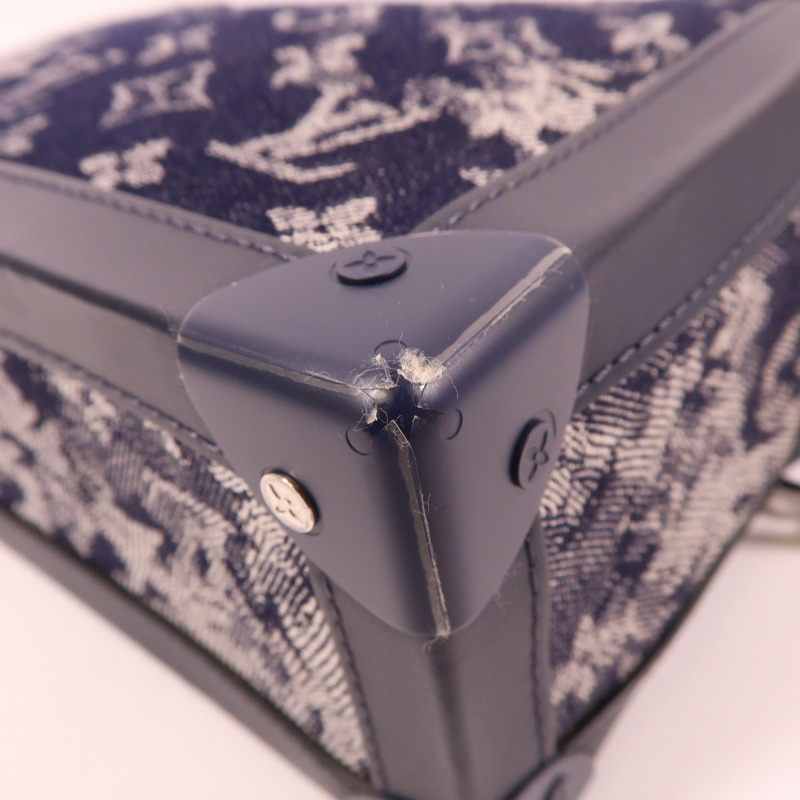 LOUIS VUITTON Monogram Tapestry Soft Trunk銀扣肩背袋-5