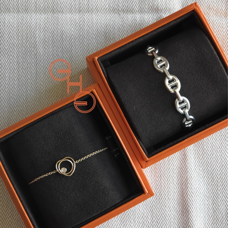 愛馬仕心形帶鑽手鏈/Vertige Coeur bracelet, very small model玫瑰金/SH (全新)-4