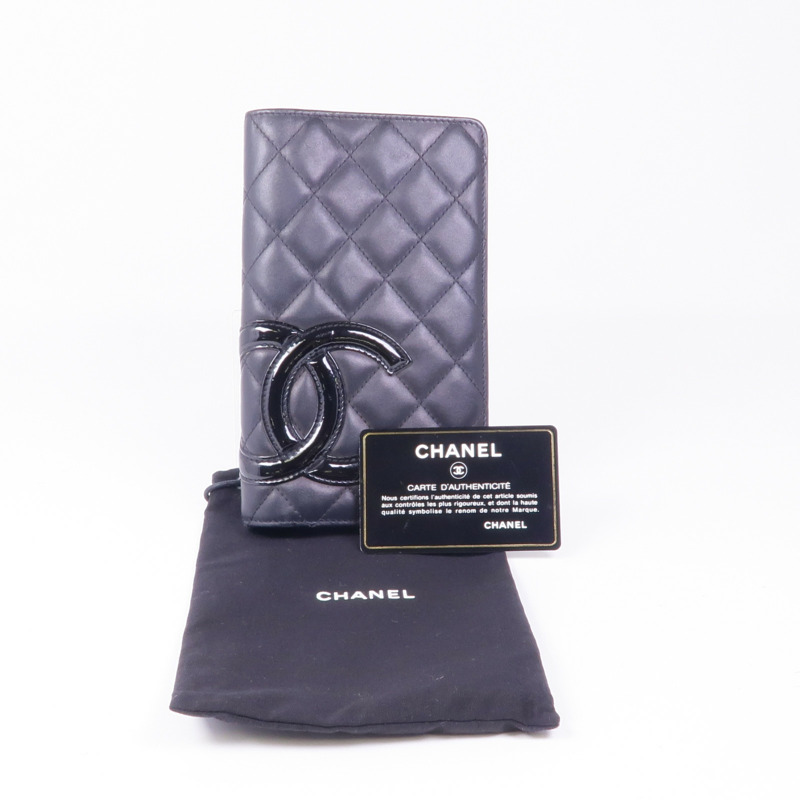 CHANEL 牛皮皮革Cambon Wallet長錢包-14
