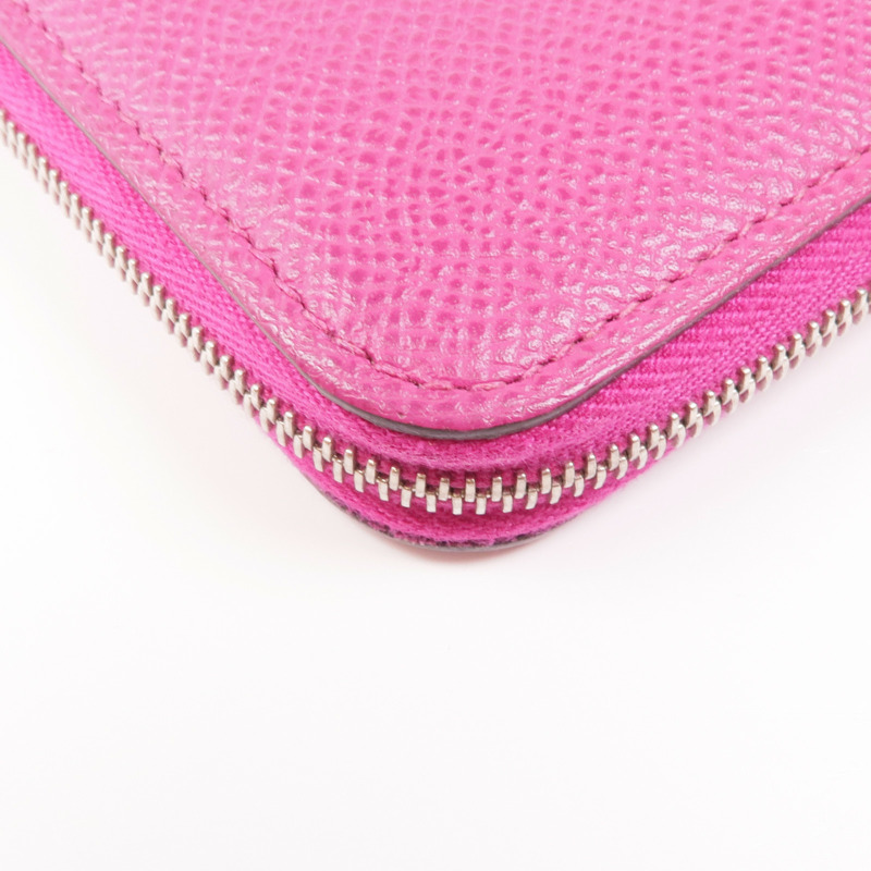 HERMES Epsom皮革Silk In Compact Wallet銀扣錢包L3 Rose Purple-8