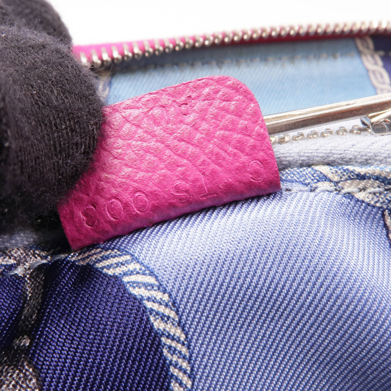 HERMES Epsom皮革Silk In Compact Wallet銀扣錢包L3 Rose Purple-14