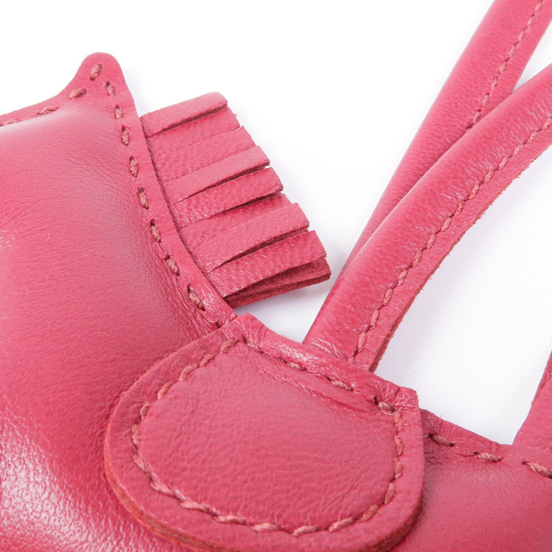 HERMES Milo皮革Rodeo PM掛飾Wine Red-5