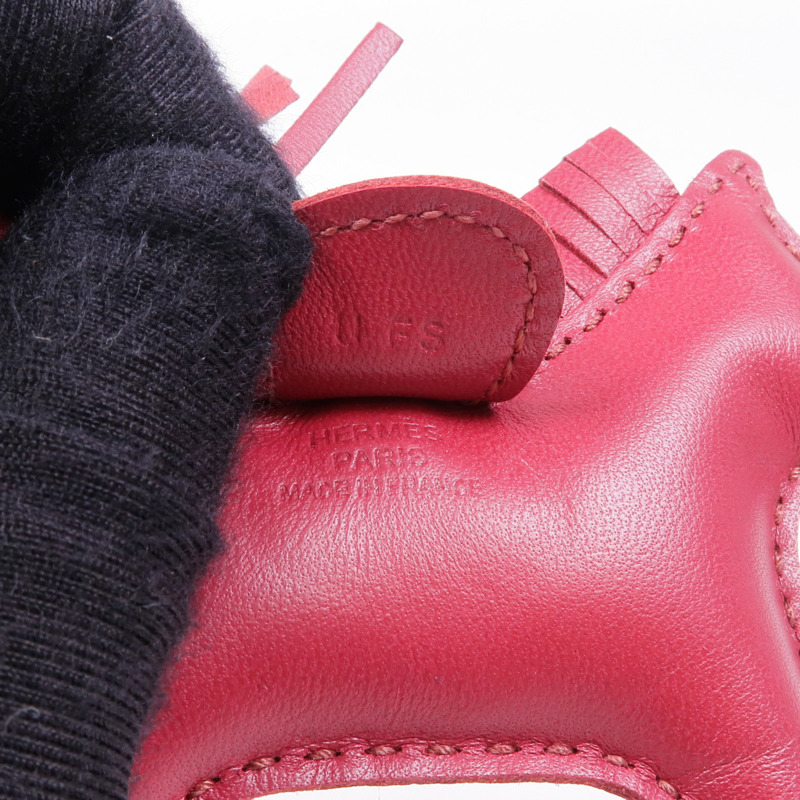 HERMES Milo皮革Rodeo PM掛飾Wine Red-6