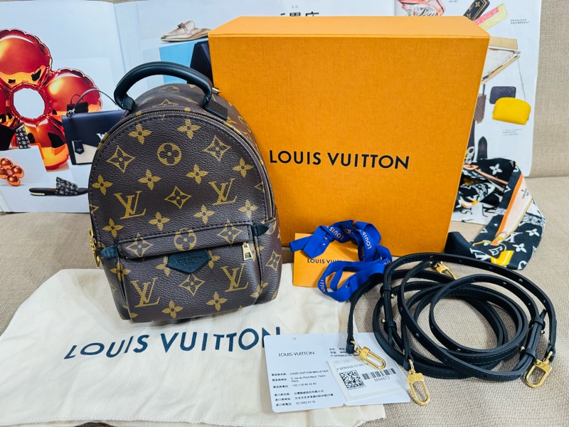 ✨售 二手真品 LV M44873 Palm Springs Mini 新版拉鏈 小書包 後背包-1