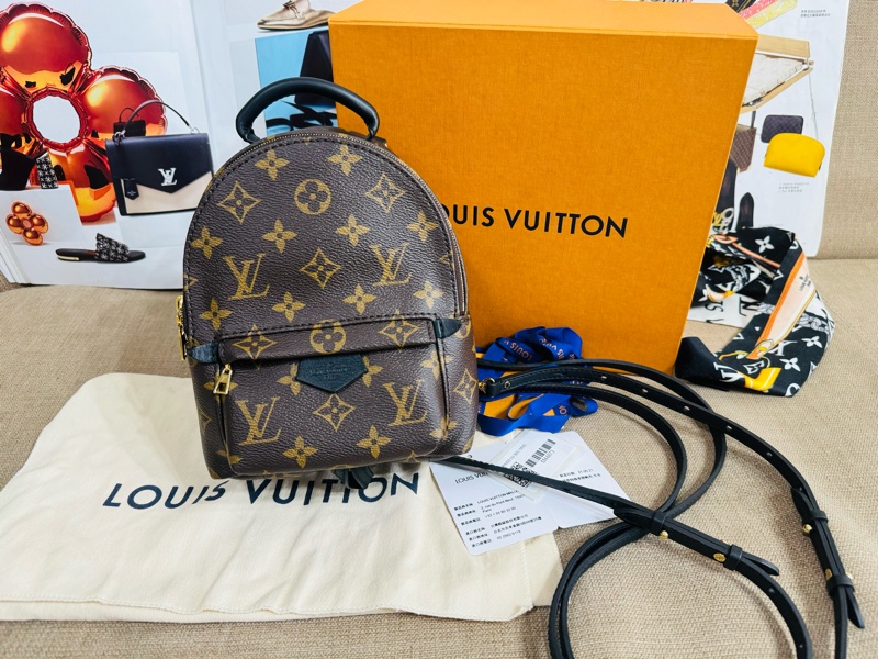 ✨售 二手真品 LV M44873 Palm Springs Mini 新版拉鏈 小書包 後背包-29