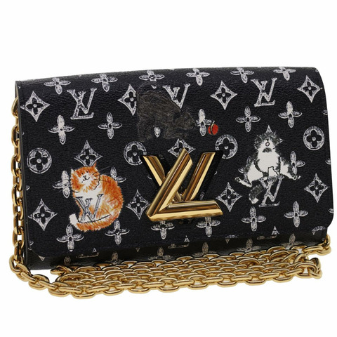路易威登 Monogram Cat Portefeuille 扭紋鏈條錢包 M63888 正品 ar6463S