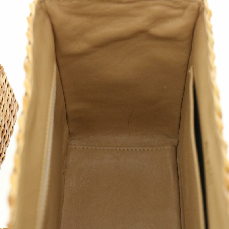 【日本直送】香奈兒 (CHANEL) 籃子鏈條單肩背包，皮革藤編，米色，CC標誌，型號31932SM-20