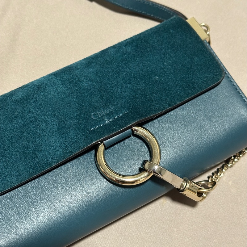 CHLOE FAYE 斜背包 綠 麂皮-9