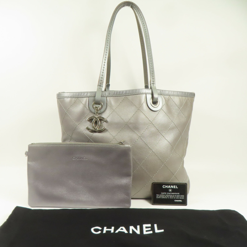 CHANEL 牛皮皮革Shoulder Bag銀扣肩背袋-12