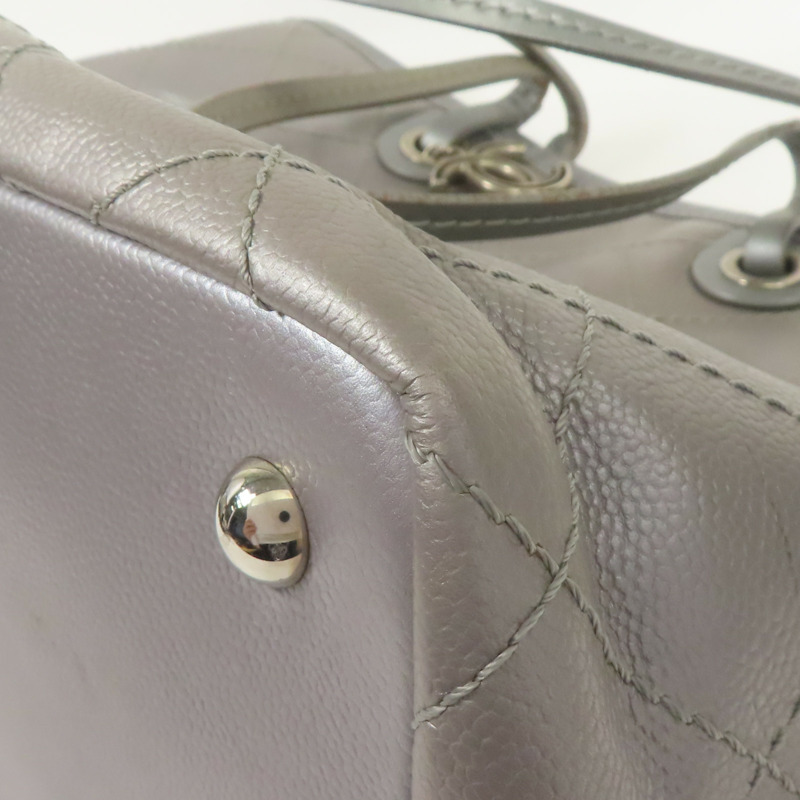 CHANEL 牛皮皮革Shoulder Bag銀扣肩背袋-14