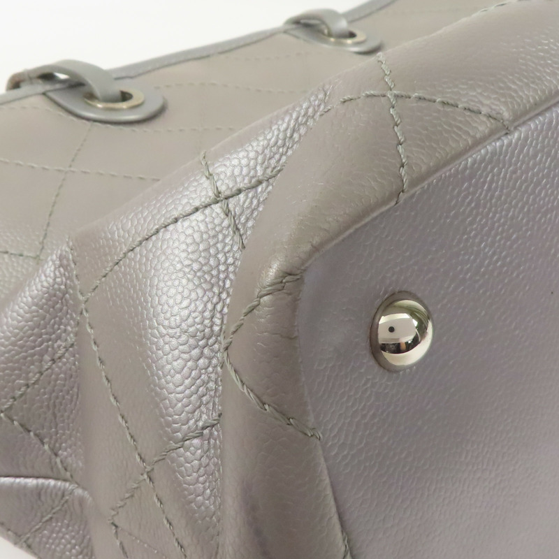 CHANEL 牛皮皮革Shoulder Bag銀扣肩背袋-15