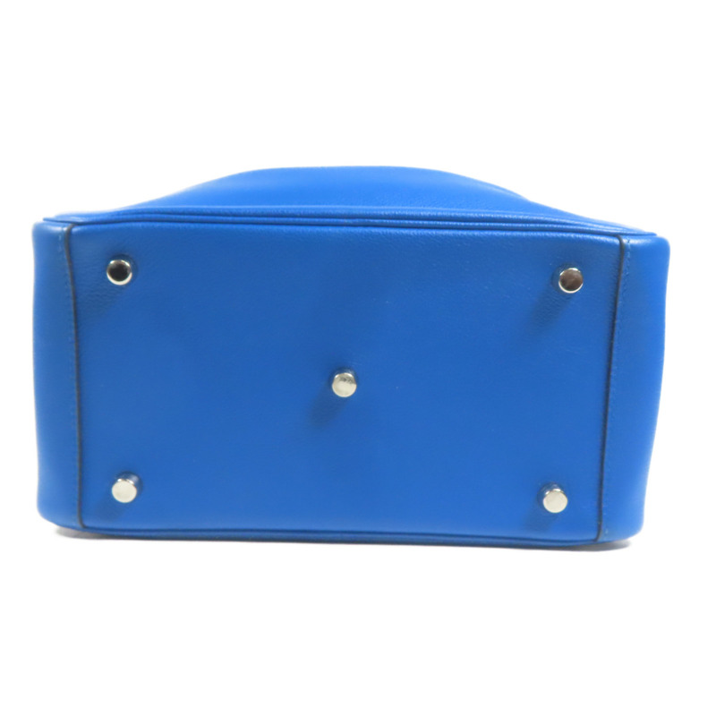 HERMES 【激減優惠】Evercolor皮革Lindy 26銀扣手挽肩背兩用袋Blue Hydra-3