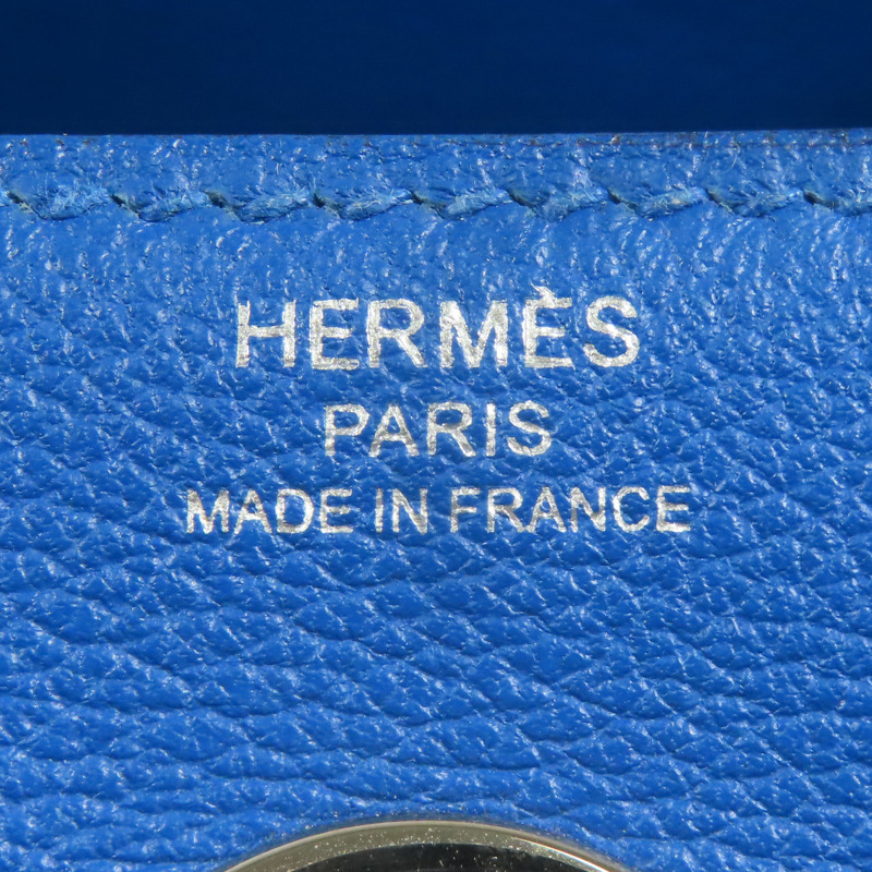 HERMES 【激減優惠】Evercolor皮革Lindy 26銀扣手挽肩背兩用袋Blue Hydra-5