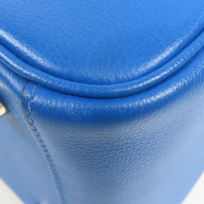 HERMES 【激減優惠】Evercolor皮革Lindy 26銀扣手挽肩背兩用袋Blue Hydra-13