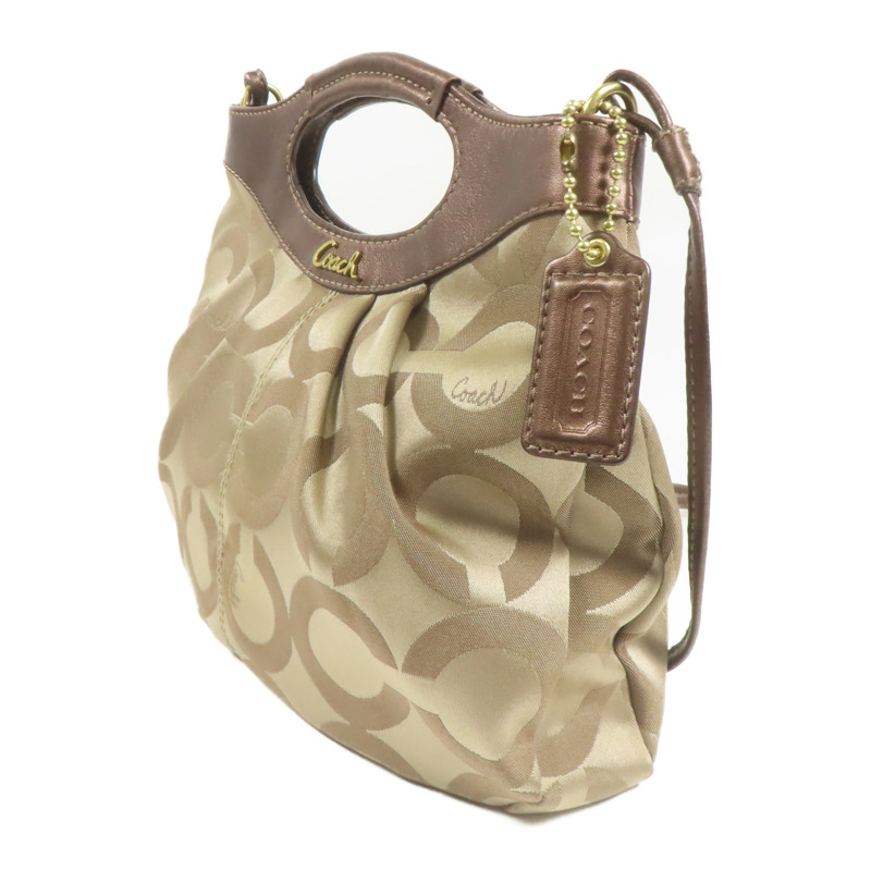 COACH 帆布Shoulder Bag金扣手挽肩背兩用袋-2