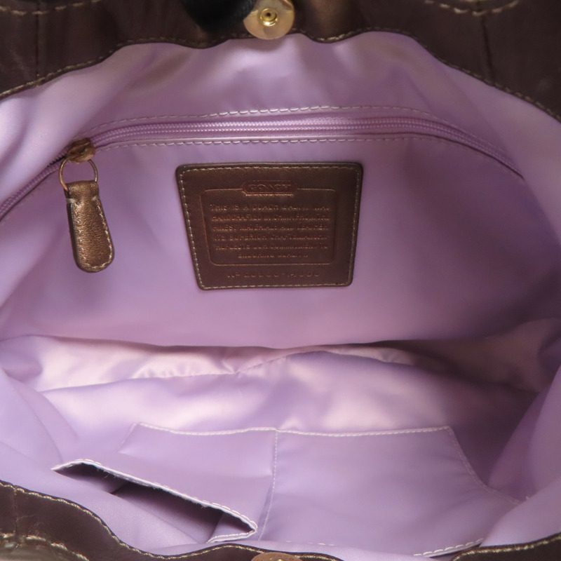 COACH 帆布Shoulder Bag金扣手挽肩背兩用袋-4