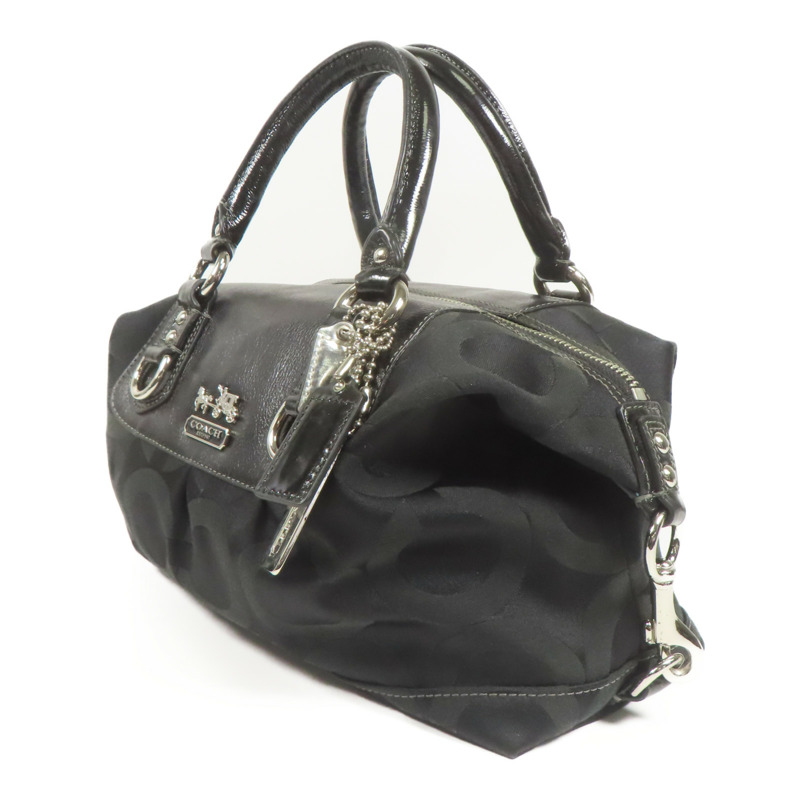 COACH 帆布Shoulder Bag銀扣手挽肩背兩用袋-2