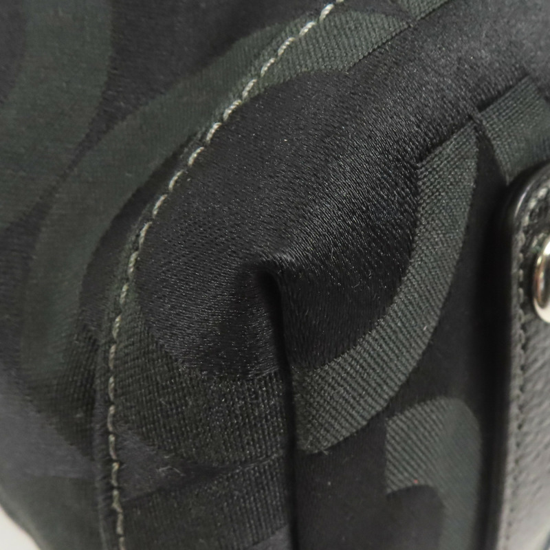 COACH 帆布Shoulder Bag銀扣手挽肩背兩用袋-10