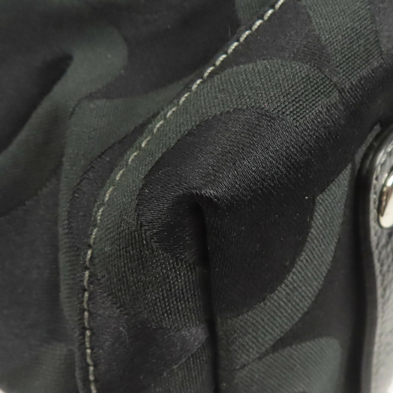 COACH 帆布Shoulder Bag銀扣手挽肩背兩用袋-12