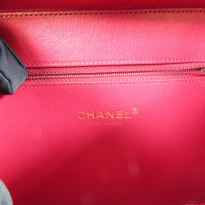 CHANEL 牛皮皮革Vanity Case金扣鏈帶手挽肩背兩用袋-14