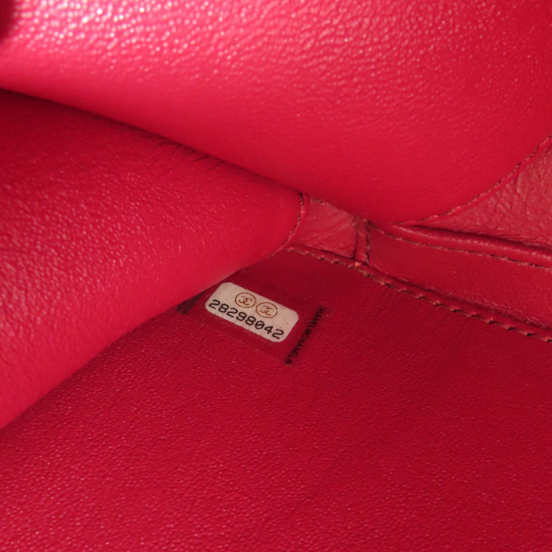 CHANEL 牛皮皮革Vanity Case金扣鏈帶手挽肩背兩用袋-15