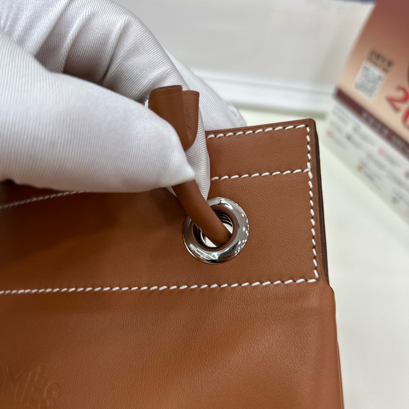 愛馬仕 艾琳 B刻 金棕 銀扣 單肩斜挎包 袁詠儀同款 Hermes Aline Stamp B Gold Color PHW-12