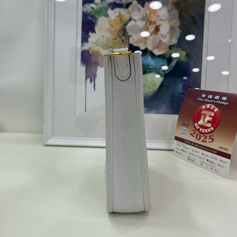 愛馬仕 Mini Evelyne 16 B刻 單肩斜挎包 新白色 金扣全套有單 HERMES mini Evelyne 16 Stamp B New White GHW full set with original receipt-3