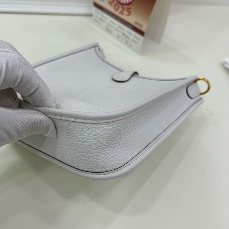 愛馬仕 Mini Evelyne 16 B刻 單肩斜挎包 新白色 金扣全套有單 HERMES mini Evelyne 16 Stamp B New White GHW full set with original receipt-11