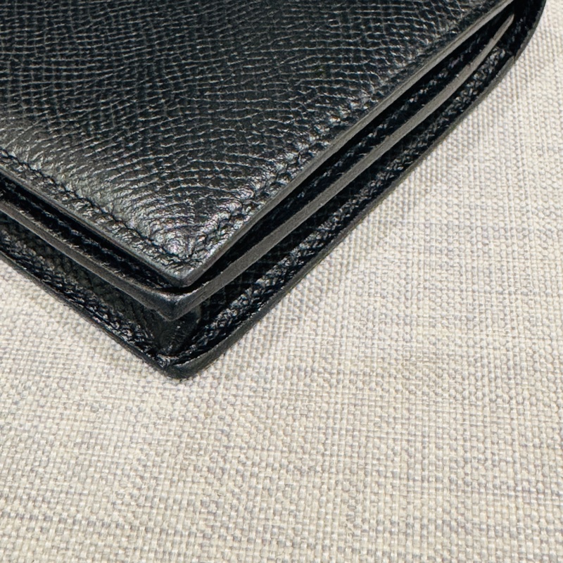 Hermes Bearn 黑色長夾金扣,原廠配件購買證明齊全-2