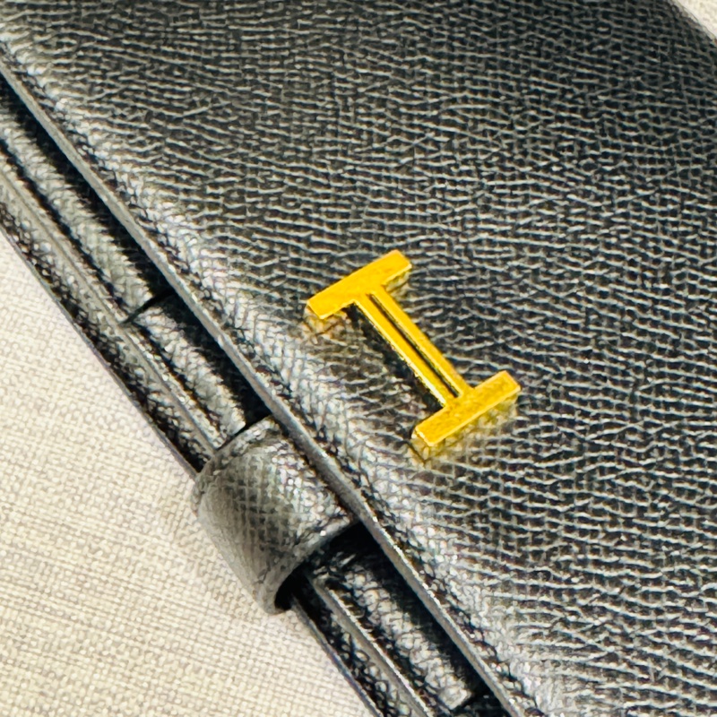Hermes Bearn 黑色長夾金扣,原廠配件購買證明齊全-21