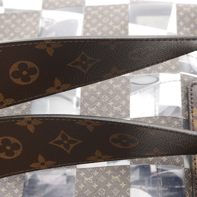 LOUIS VUITTON Christopher MM Monogram Chess Rucksack 背包 M20865 PVC 塗層帆布 棕色 透明 二手 男款-5