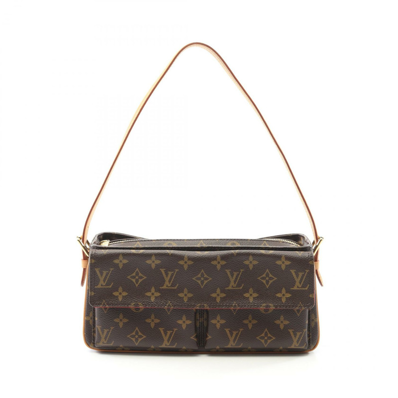 LOUIS VUITTON Vivacite 中型單肩包手提包 M51164 字母帆布二手女士 LV-0