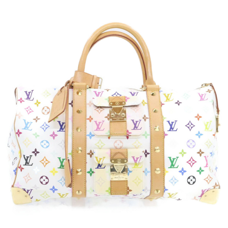 【日本直送】LOUIS VUITTON Monogram 多色 Keepall 45 波士頓包 白色 M92641 LV am191bS-1