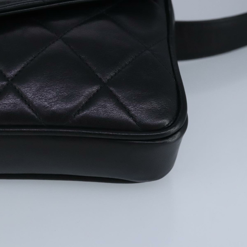 【日本直送】CHANEL Matelasse 腰包 皮革 黑色 CC 正品 yk15762-10