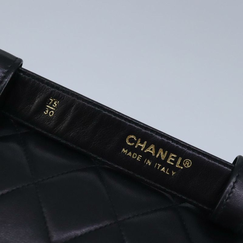 【日本直送】CHANEL Matelasse 腰包 皮革 黑色 CC 正品 yk15762-14