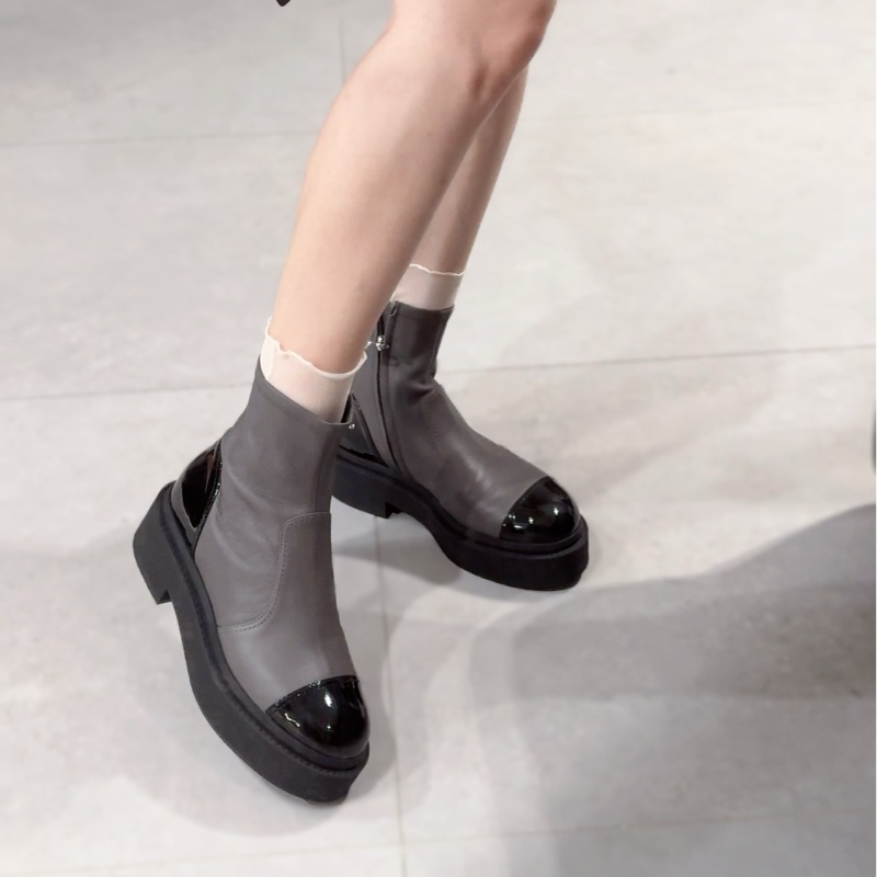 (保留Za)Chanel 黑灰拼色皮革短靴-王心凌同款💛39/40號-2