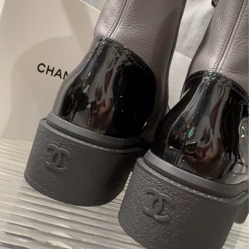 (保留Za)Chanel 黑灰拼色皮革短靴-王心凌同款💛39/40號-5