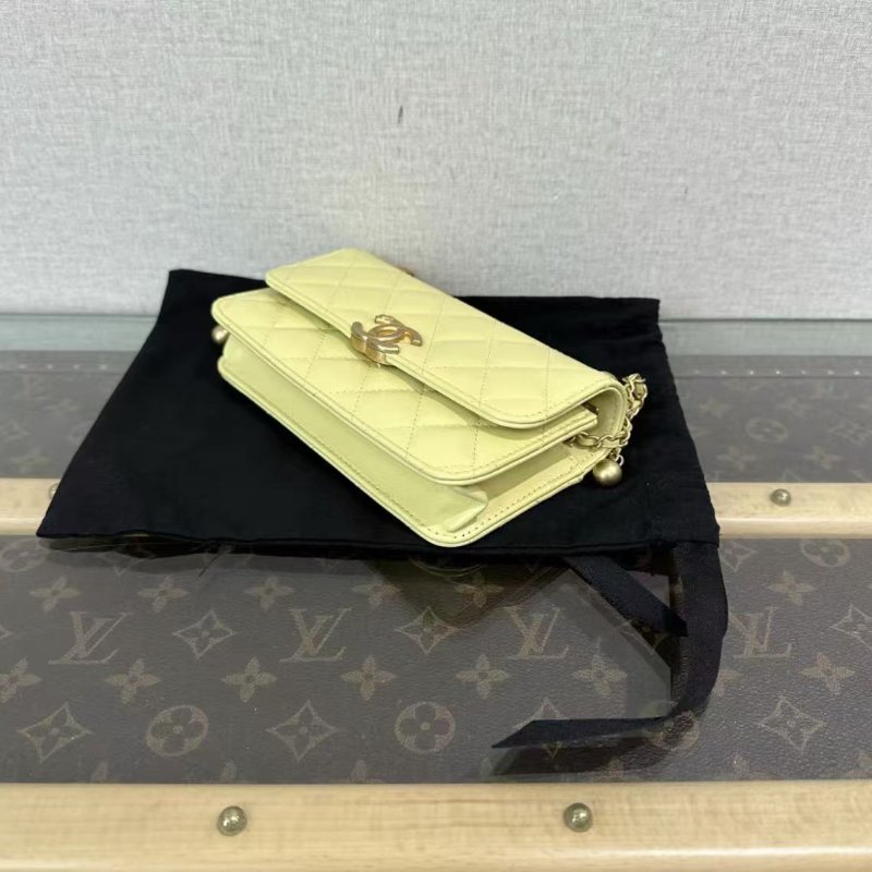 ✨CHANEL 小雞黃雙金珠斜背鍊條包17*9.5*4 全新閒置 配件塵袋盒子-1